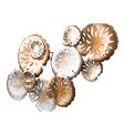 Wall deco Flowers, silver/golden, 70x4x42cm