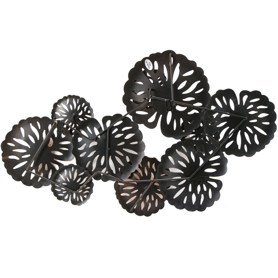 Wall deco Flowers, silver/golden, 70x4x42cm
