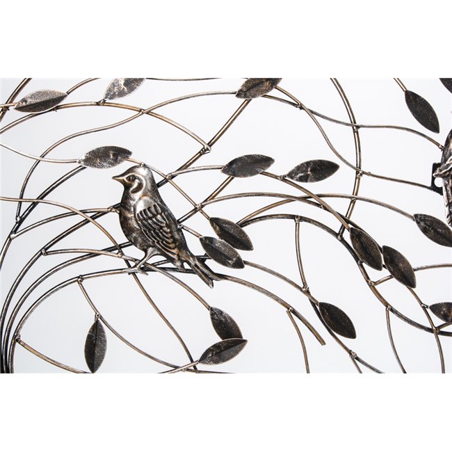 Metal wall deco TREE, golden/silver/black, 109x2x72cm