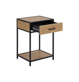 Bookcase Seaford, oak/black, 42x35x63cm