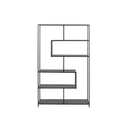 Bookcase Seaford, black, 114x35x185cm