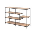 Bookcase Seaford IV, oak/black, 114x35x78cm