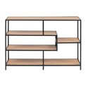 Bookcase Seaford IV, oak/black, 114x35x78cm