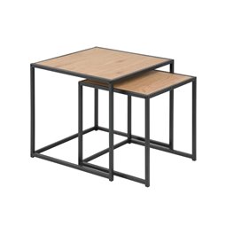 Nest table set Seaford, wild oak,W50xD50xH45,40x40x40cm