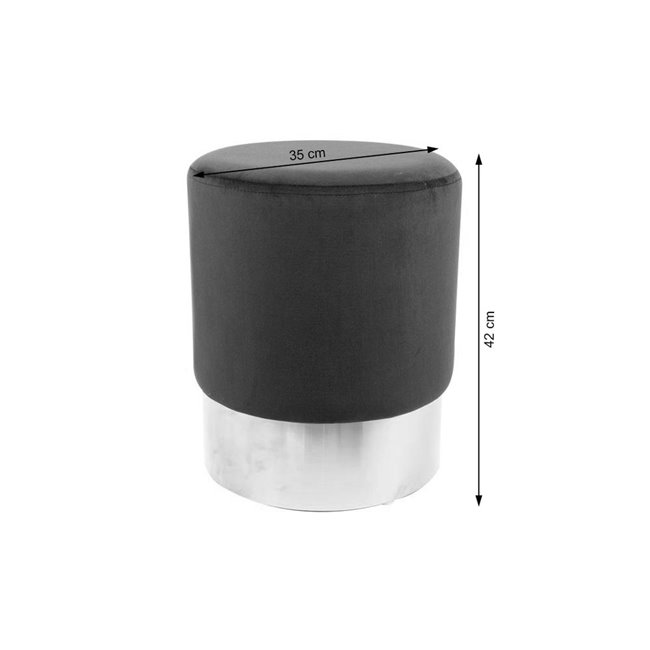 Stool Noto, grey/silver color base, 35x42cm