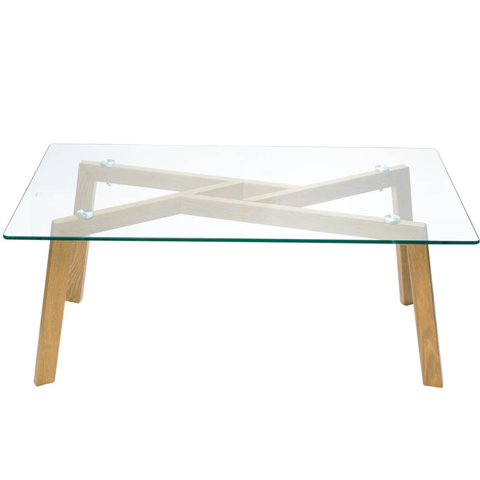 Table basse Taho, glass/steel, 110x60x45cm