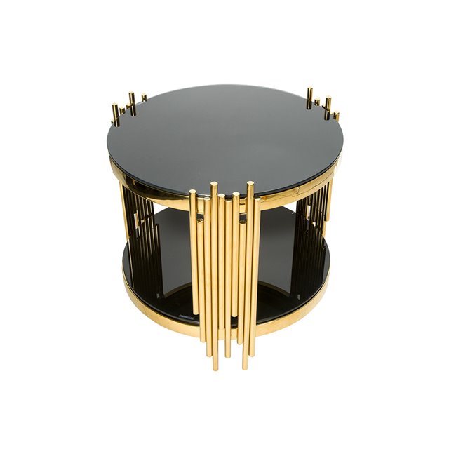 Side table Emona, gold colour, D60 H58cm