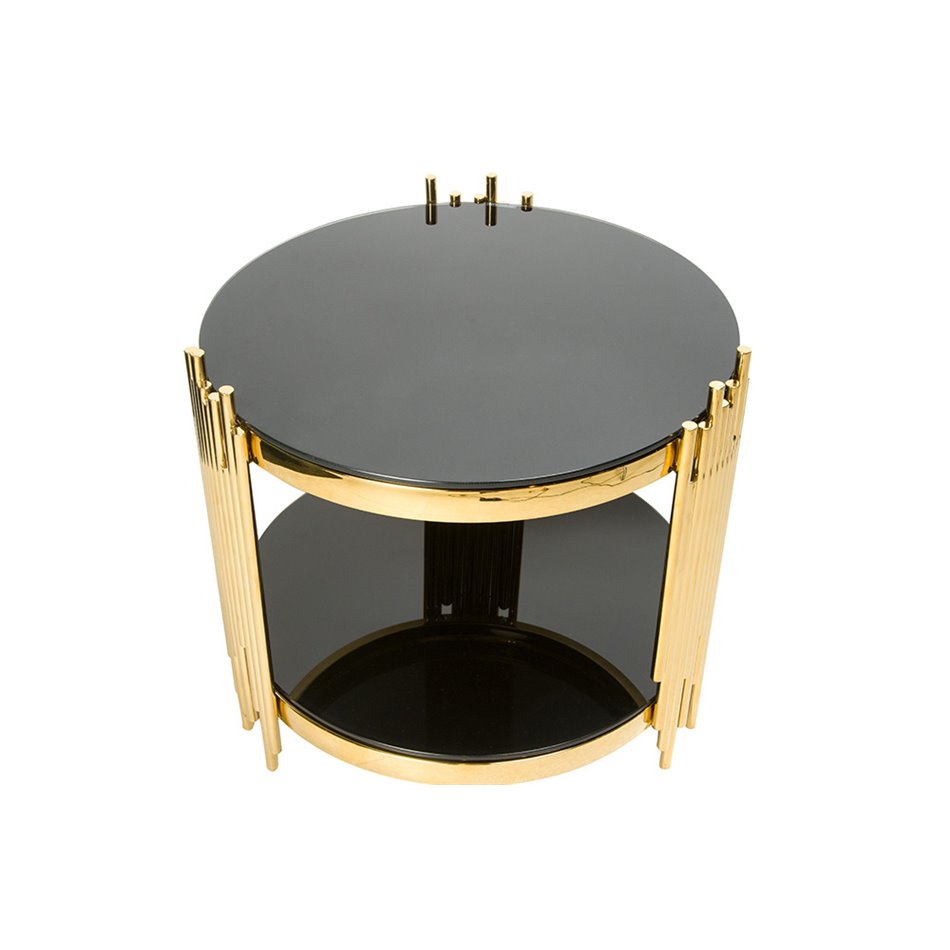 Side table Emona, gold colour, D60 H58cm