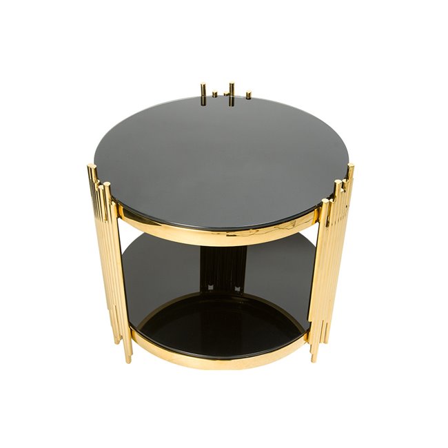 Side table Emona, gold colour, D60 H58cm