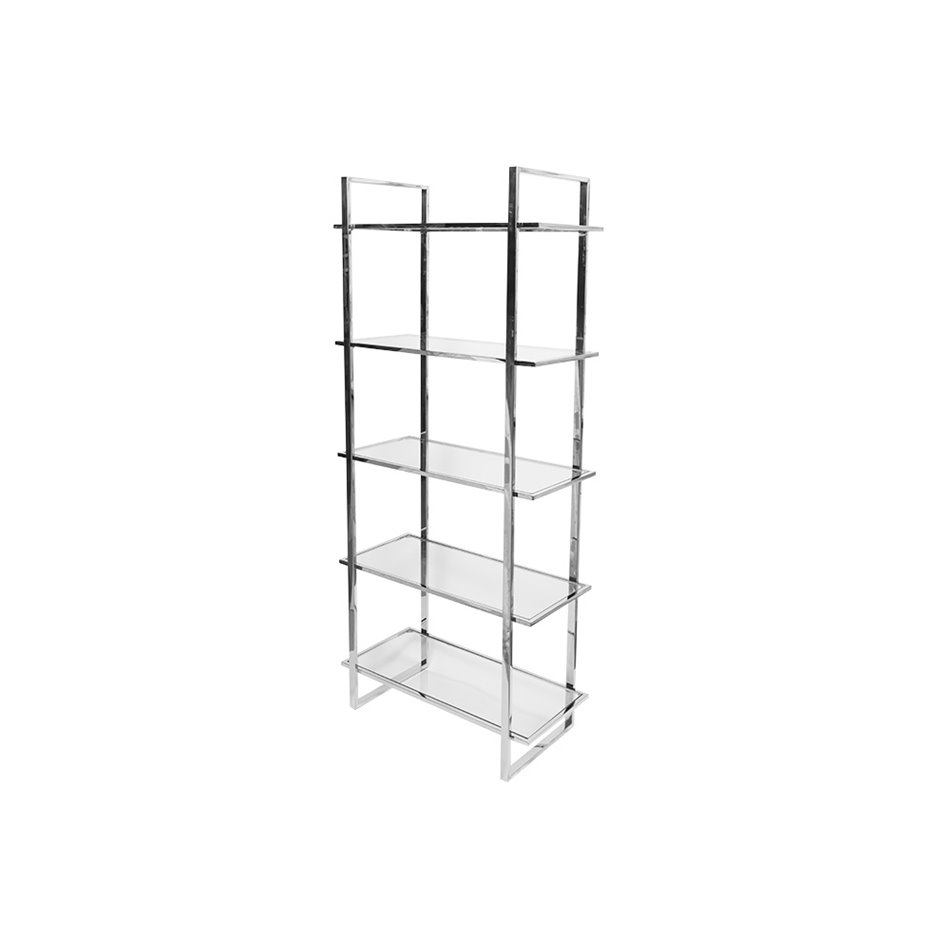 Display cabinet Edendorf, silver/clear glass, 81x40x185cm