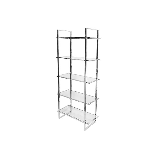 Display cabinet Edendorf, silver/clear glass, 81x40x185cm