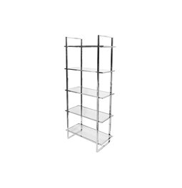 Display cabinet Edendorf, silver/clear glass, 81x40x185cm
