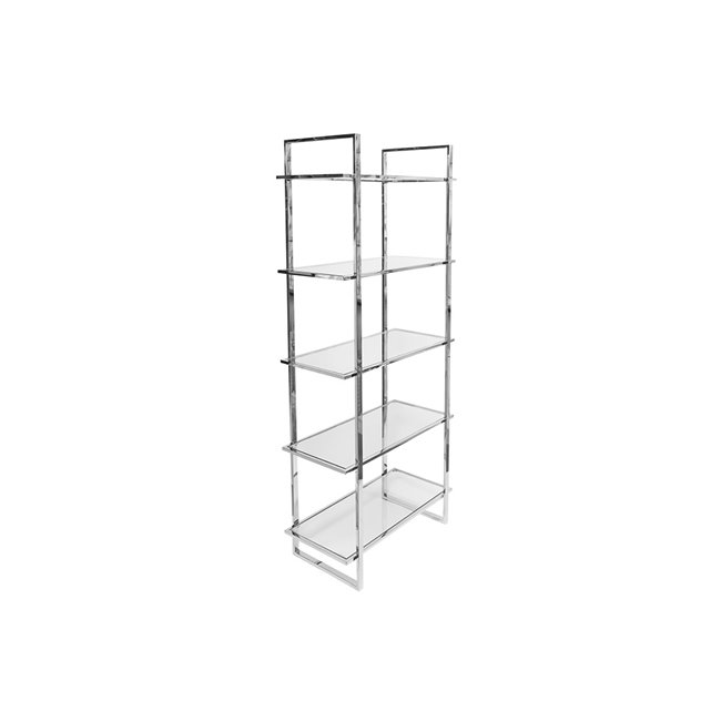 Display cabinet Edendorf, silver/clear glass, 81x40x185cm