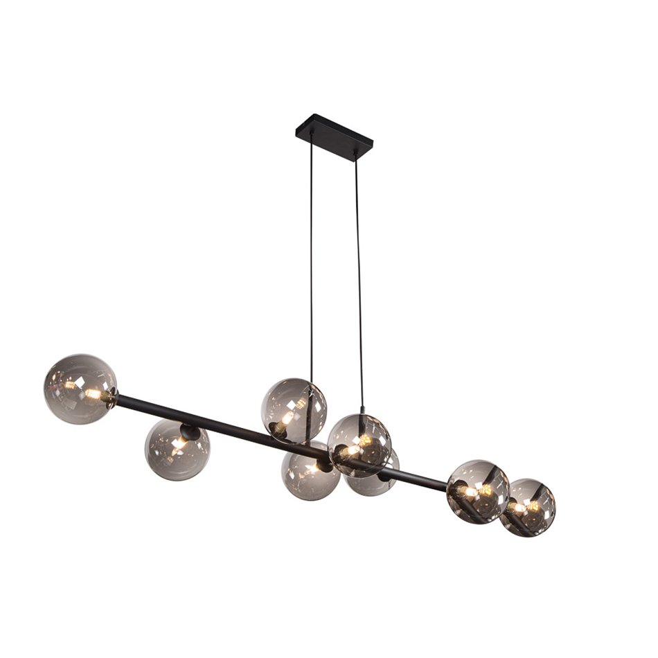 Ceiling lamp Rade smoke,H50cm, L140x35, G9x8  LED 5W