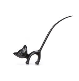 Ring holder Cat, black, 8x15cm
