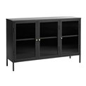 Metal sideboard Bronco, 3 section, black,H85.3x132.2x40.3cm