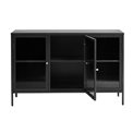 Metal sideboard Bronco, 3 section, black,H85.3x132.2x40.3cm