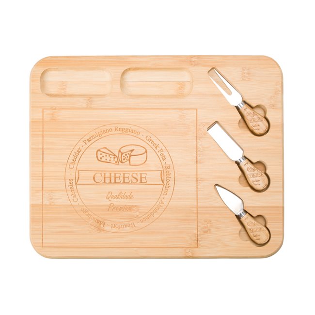 Bamboo serving plate, 40x32x2.5cm