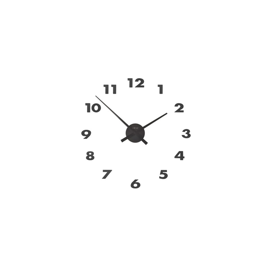 Wall clock Small hands, black, 48x3cm