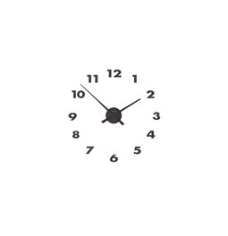 Wall clock Small hands, black, 48x3cm
