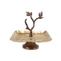 Decorative square dish  w/leaf Badem, 23x23x23cm