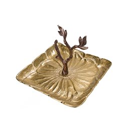 Decorative square dish  w/leaf Badem, 23x23x23cm