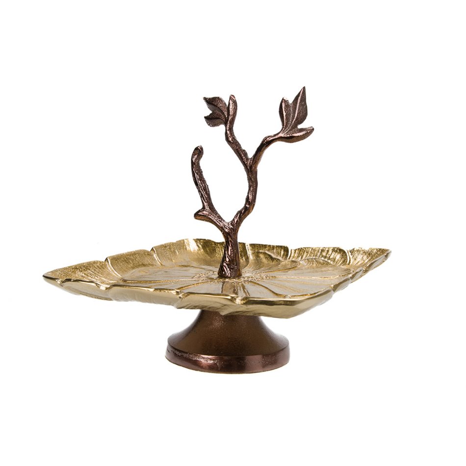 Decorative square dish  w/leaf Badem, 23x23x23cm