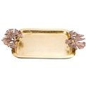 Decorative rectangular tray w/ginko leaf  Bafia, 45x26cm