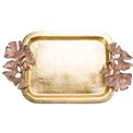 Decorative rectangular tray w/ginko leaf  Bafia, 45x26cm