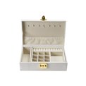 Jewellery box Hannja, beige PU/ beige velvet, H9x27x18cm