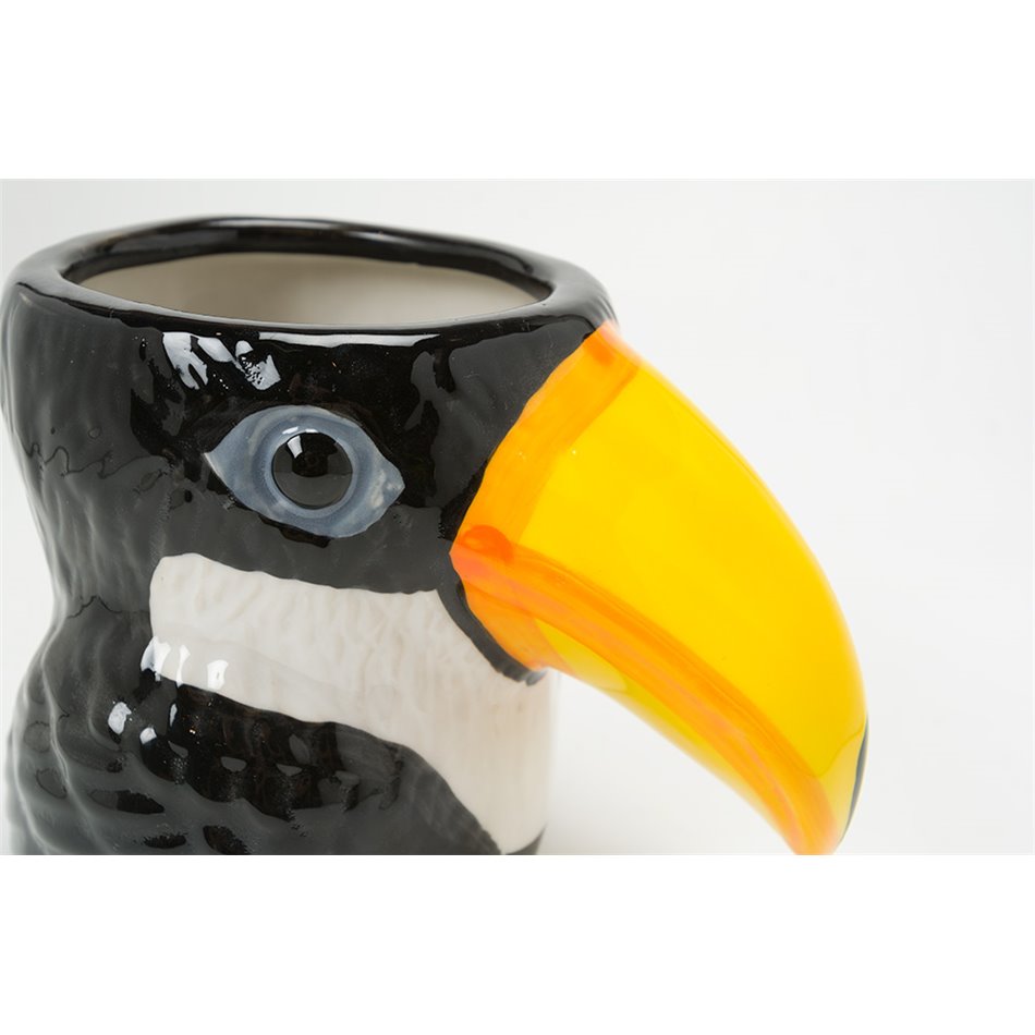 Vase Toucan Fine Earthenware, black, 18x12x14cm