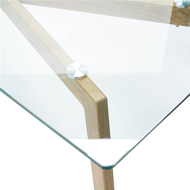 Table basse Taho, glass/steel, 110x60x45cm