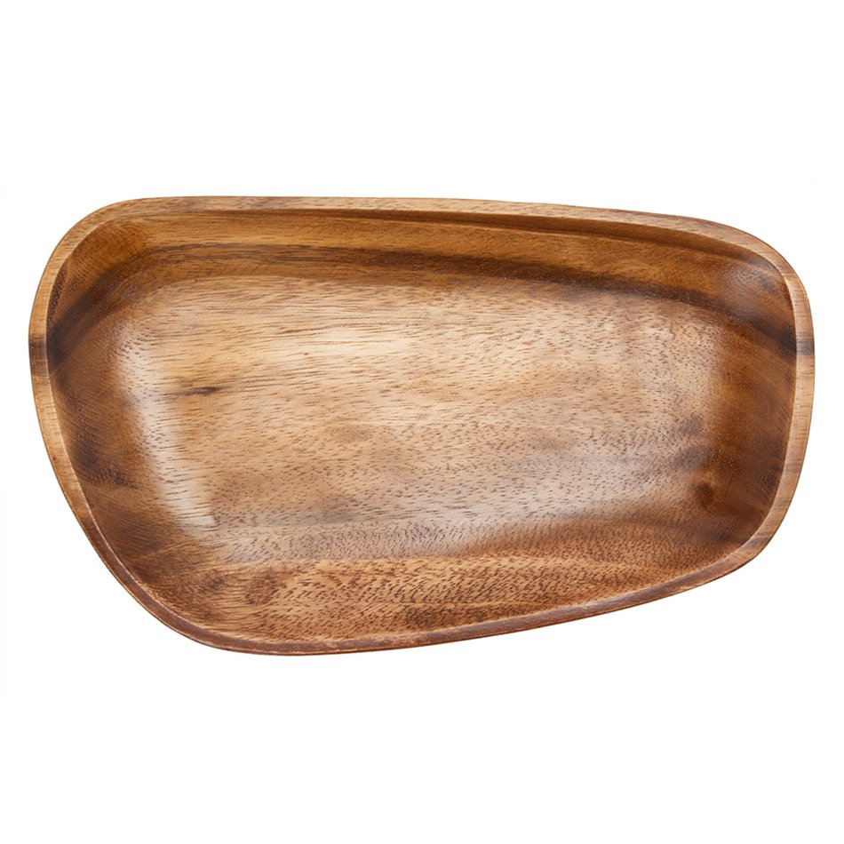 Decorative bowl Tumra L, brown acacia, H4.5x36x20cm