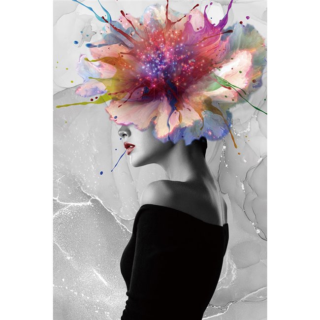 Wall glass art Mademoiselle