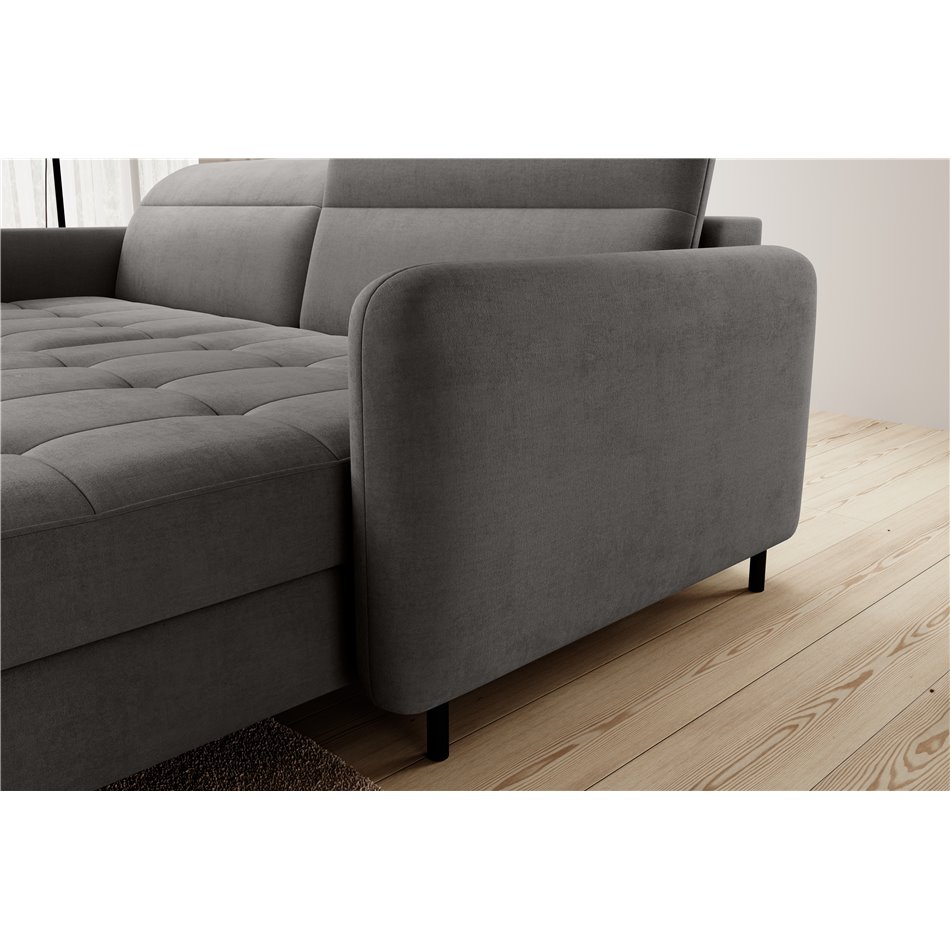 Угловой диван Elgomsi R, Touch 05, серый, H100x228x165