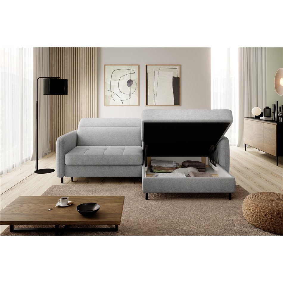 Corner sofa Elgomsi L, Raquel 03, gray, H100x228x165