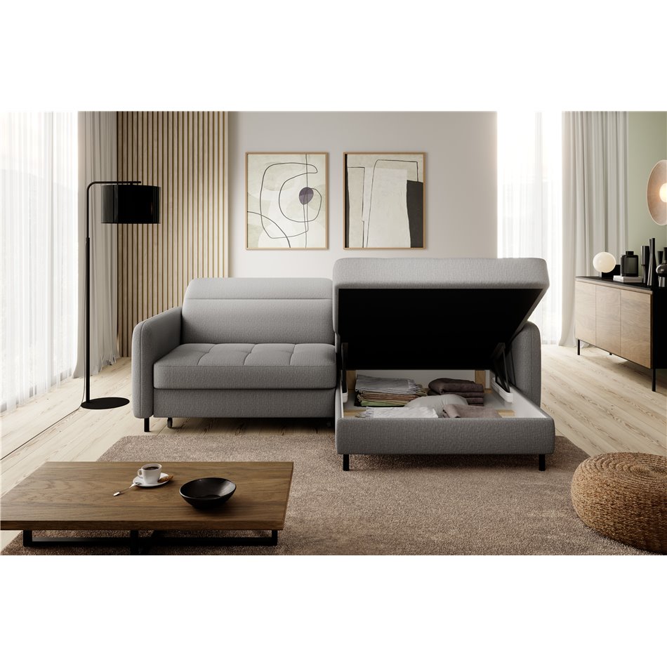 Corner sofa Elgomsi R, Manhattan 03, gray, H100x228x165