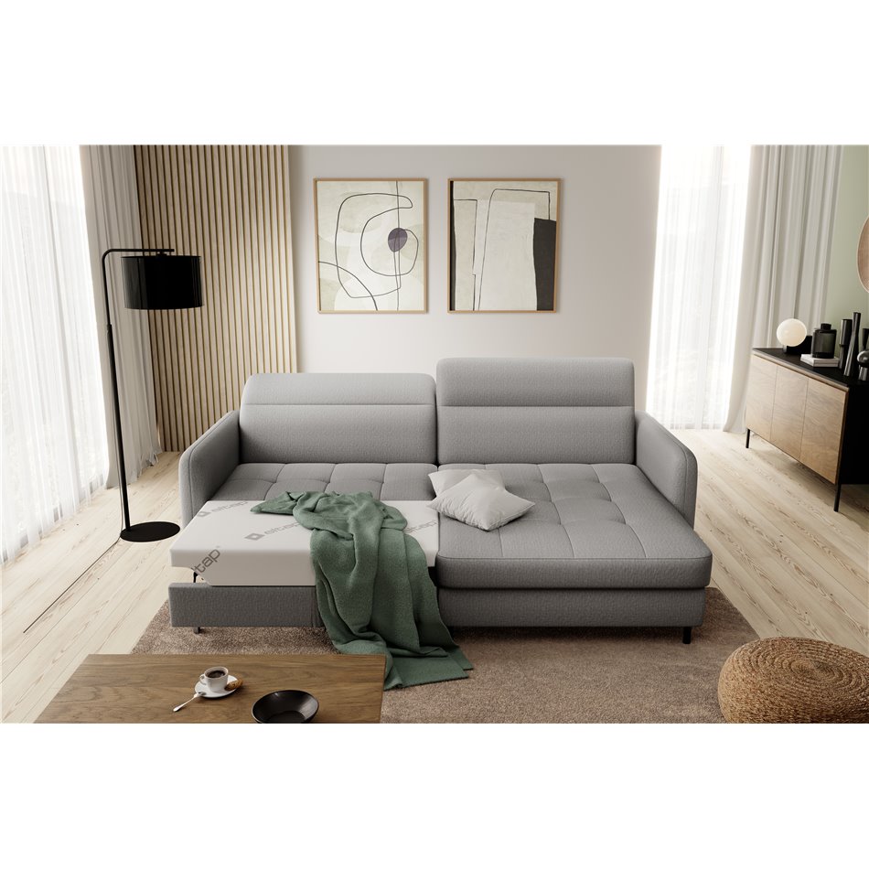 Corner sofa Elgomsi R, Manhattan 03, gray, H100x228x165
