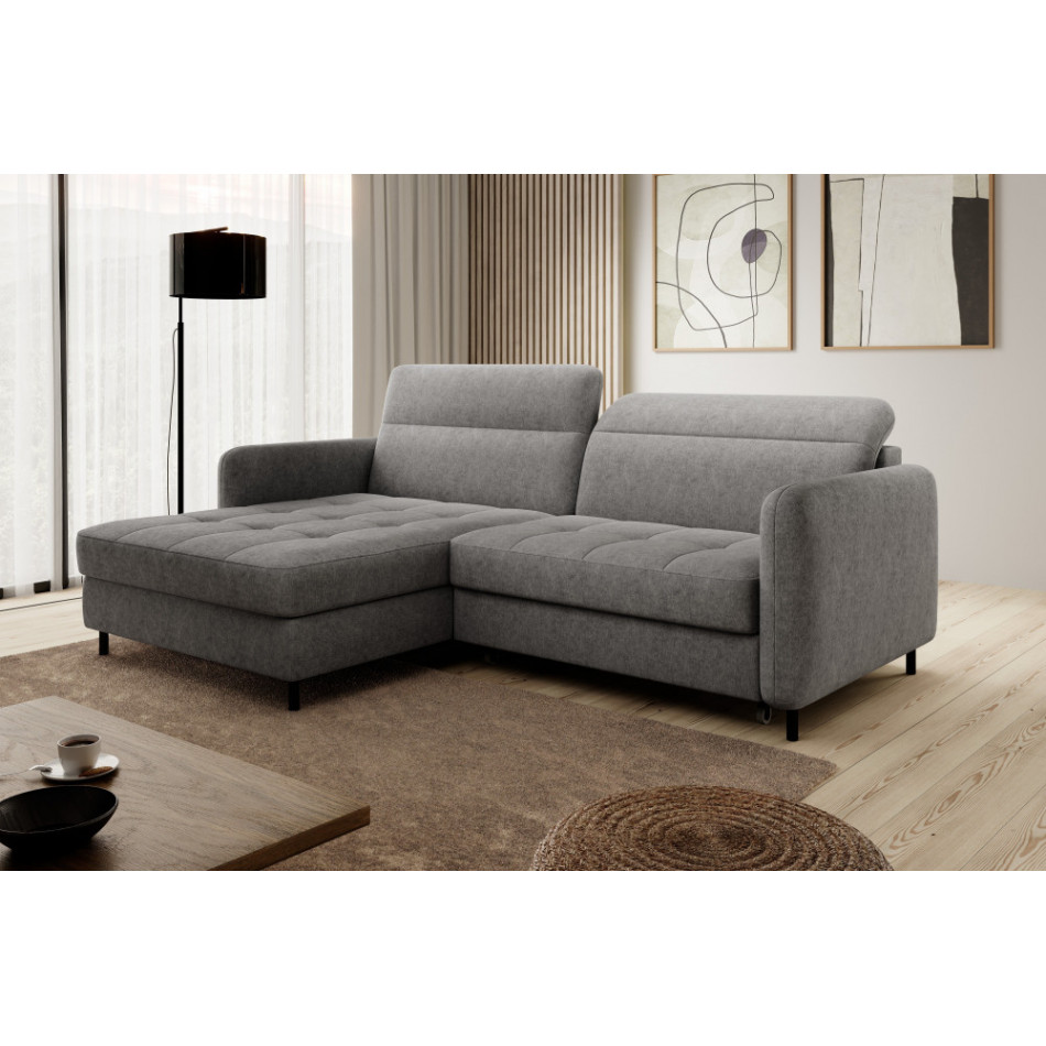 Corner sofa Elgomsi L, Raquel 04, gray, H100x228x165