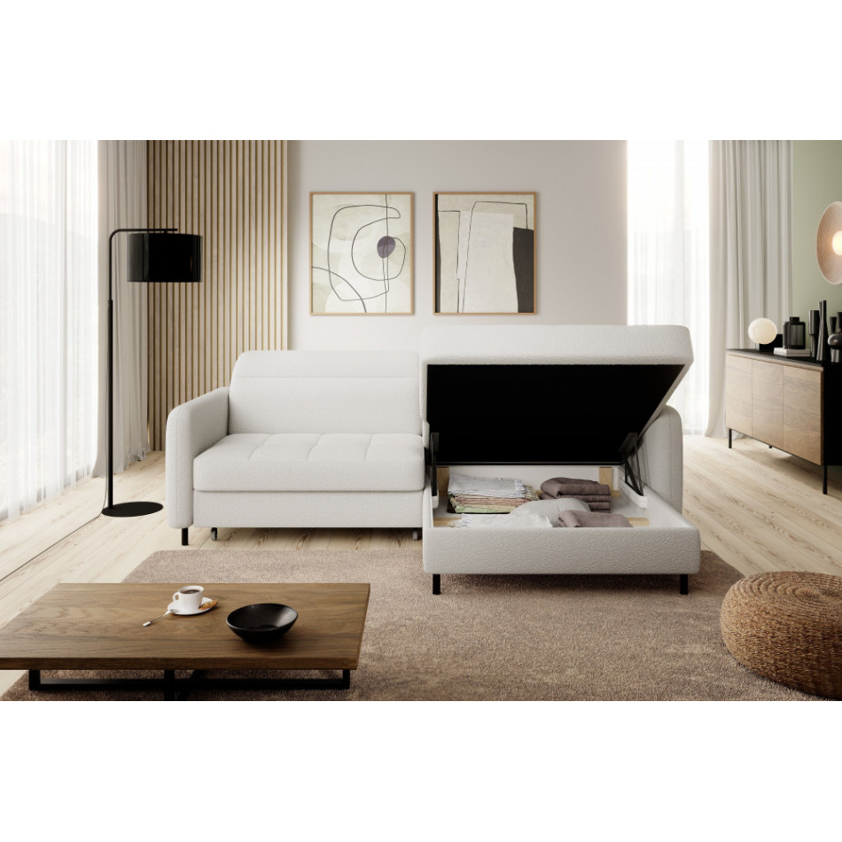 Угловой диван Elgomsi R, Royal 01, белый, H100x228x165