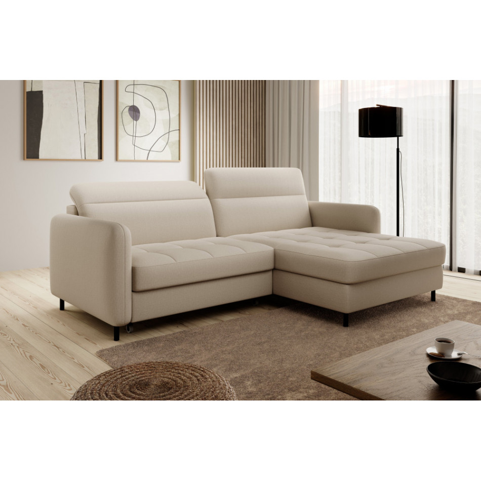 Corner sofa Elgomsi R, Manhattan 18, beige, H100x228x165