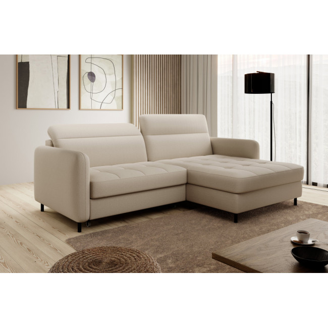 Corner sofa Elgomsi R, Manhattan 18, beige, H100x228x165