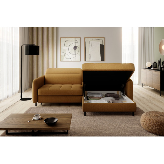 Corner sofa Elgomsi L, Manhattan 45, yellow, H100x228x165