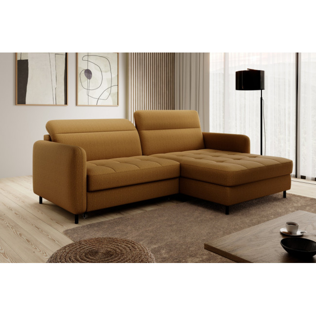 Corner sofa Elgomsi R, Manhattan 45, yellow, H100x228x165