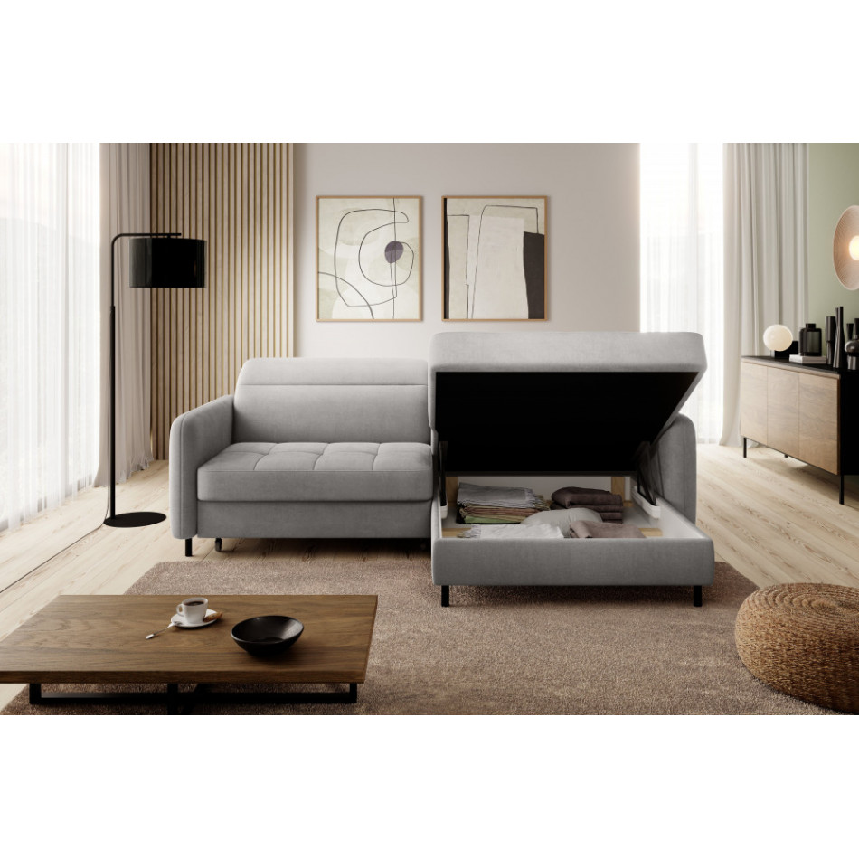 Corner sofa Elgomsi L, Touch 03, gray, H100x228x165