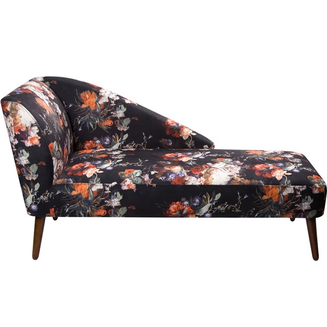 Sofa Norra with flower print, 144x59x75cm, seat height 43cm