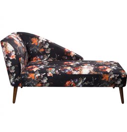 Sofa Norra with flower print, 144x59x75cm, seat height 43cm