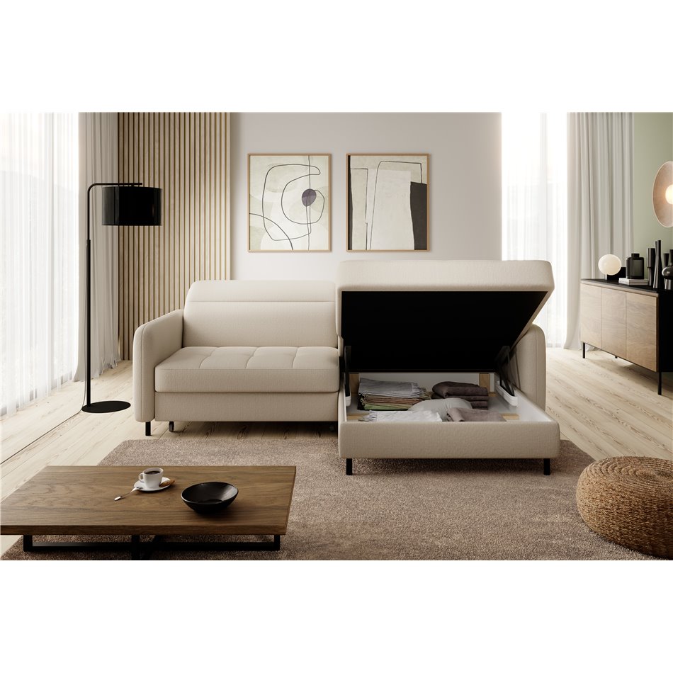 Corner sofa Elgomsi R, Manhattan 18, beige, H100x228x165