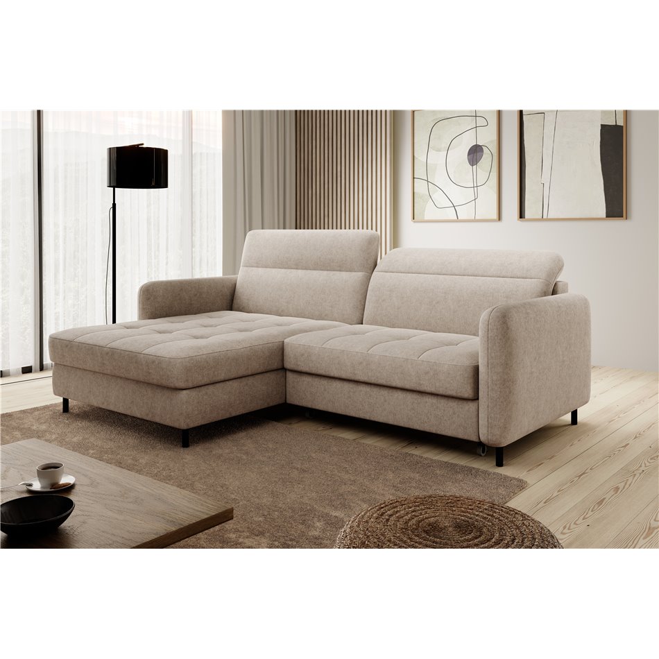 Corner sofa Elgomsi L, Raquel 18, beige, H100x228x165