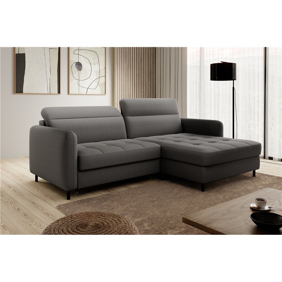 Corner sofa Elgomsi R, Manhattan 06, gray, H100x228x165